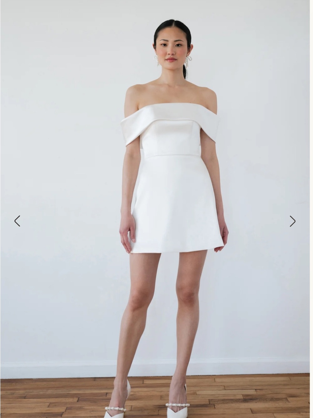 Jenny Yoo Strapless White Off-Shoulder Mini Dress